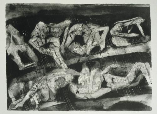 Figures in Tormenting Rain