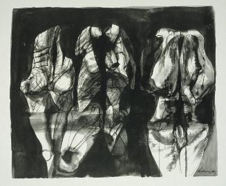 Three Figures Reflected in the Frozen Mire