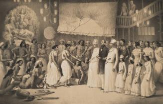 Europeans Visiting a Princely Home in Calcutta (now Kolkata) to Witness Durga Puja