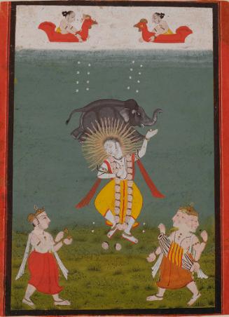 Shiva as Bhairava Dancing, with Vishnu and Brahma as Musicians