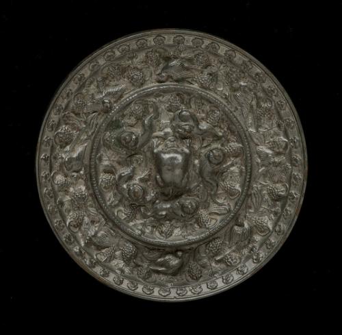 Mirror with Animal, Bird, and Grape Design