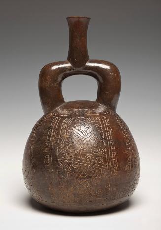 Blackware stirrup spout vessel