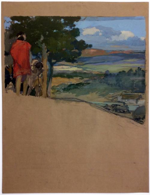 Westward Ho!, Study for Panel #11, Sacramento State Capitol Murals