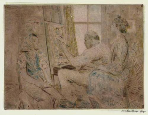 Burluik in His Studio