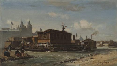 Bains et Bateaux Lavoir sur la Seine (près du Pont Neuf)