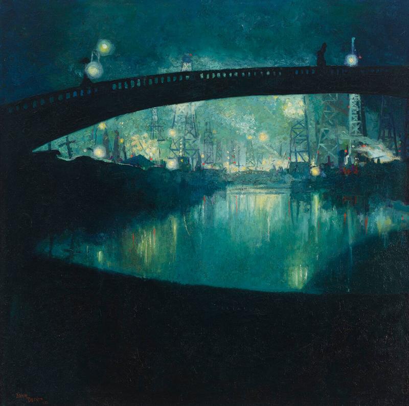 Venice Beach Oil Derricks at Night Works Collections at SBMA