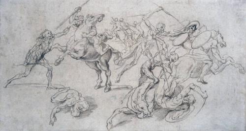 Battle of Nude Footsoldiers and Equestrians