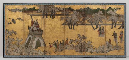 Chinese Emperor Tang Minghuang and his Consort Yang Guifei on Viewing Tower