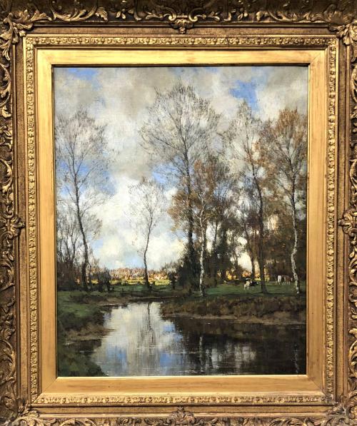 Pastoral Landscape with Stream and Trees