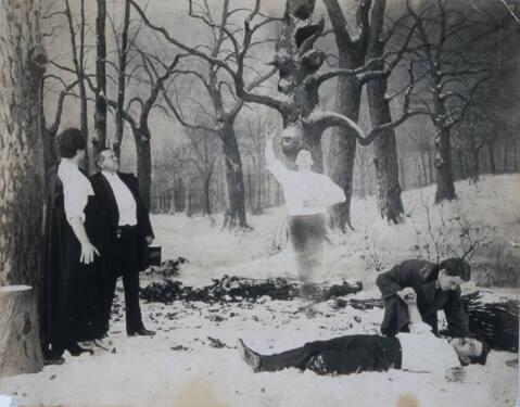 Untitled Film Still (man lying in snow with spirit)