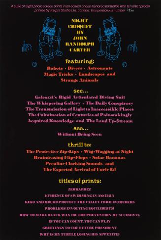 Frontispiece, from the portfolio, "Night Croquet"
