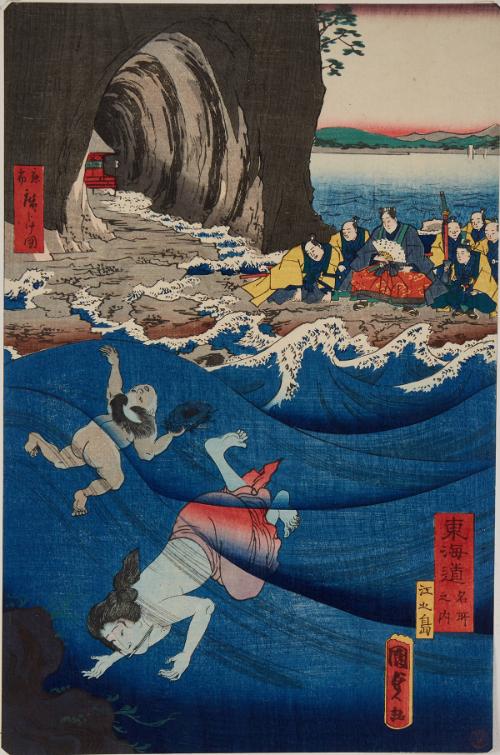 Tokaido, Abalone Divers at Enoshima