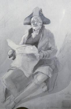 A Chelsea Pensioner Reading The Globe