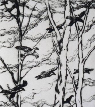 Crows in Flight