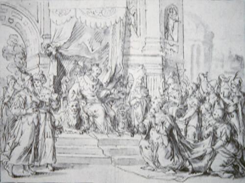 The Queen of Sheba before King Solomon