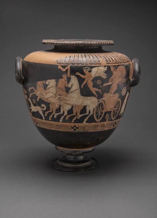 Red-figure stamnos (wine vessel)