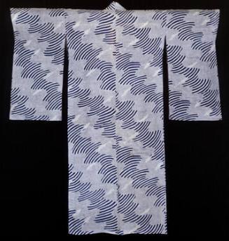 Yukata with Waves and Sweetfish