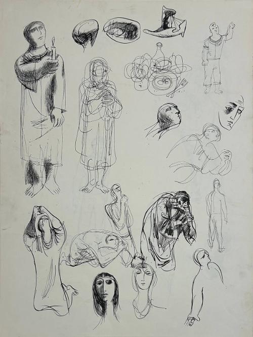 a: Figure Studies  b: Lt. Colonel Ivan Altoon Kuban Kossacks (recto verso)