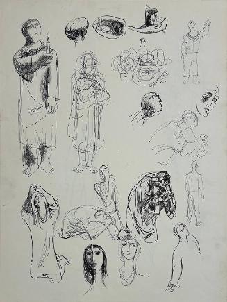a: Figure Studies  b: Lt. Colonel Ivan Altoon Kuban Kossacks (recto verso)
