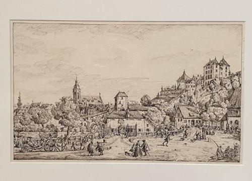 View of Pirna (East Germany) from the South with the Obertor