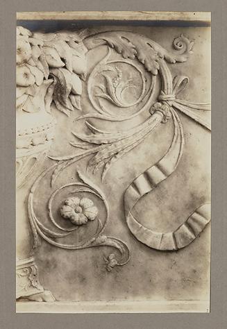 Base; Spray of foliage to right of vase
