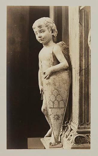 Putto at head of bier; Whole, facing one half left