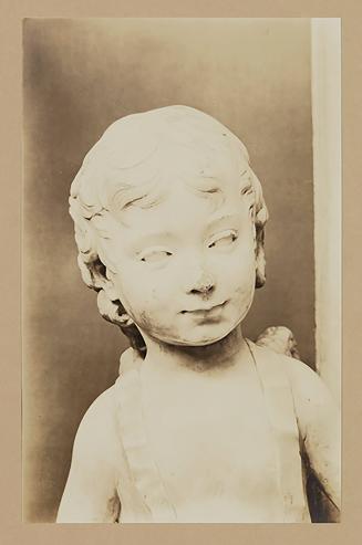 Putto at head of bier; Head, facing front