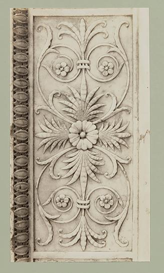 Pedestal for the urn; An oblong decorative panel