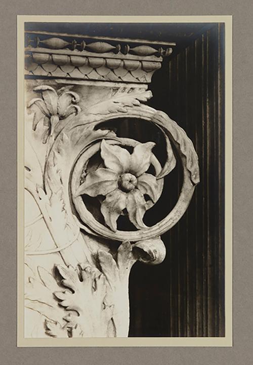 Urn; Foliage; Pierced rosette to extreme right