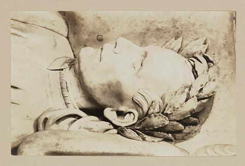Head of Carlo Marsuppini, from above, in profile to observer's left