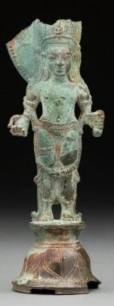 Bodhisattva Maitreya, the Future Buddha, Holding Rosary in the Right Hand and a Flask in the Left