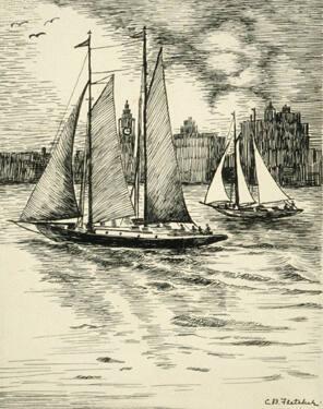 Two Sailboats by City