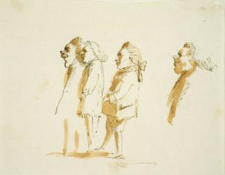 Caricature of Four Men in Profile