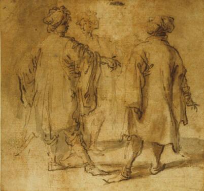 Three Turbaned Men Standing