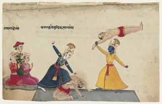 Illustration to the Bhagavata Purana (Ancient Lore of the Lord), Wrestler's of Kamsa's Court