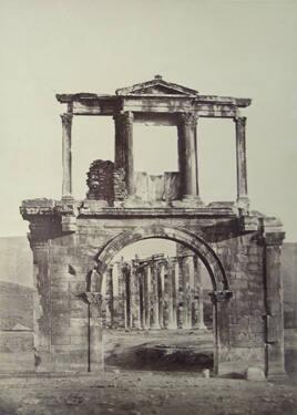 Arch of Hadrian, Temple of Jupiter in the Distance.